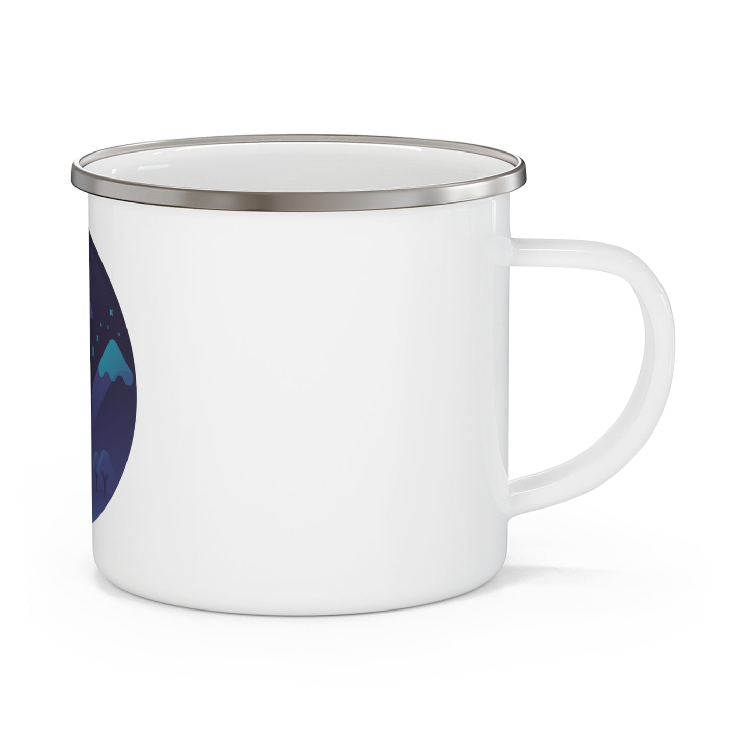 Starlit Nights Enamel Camp Mug | 12oz Mountain Campfire Design