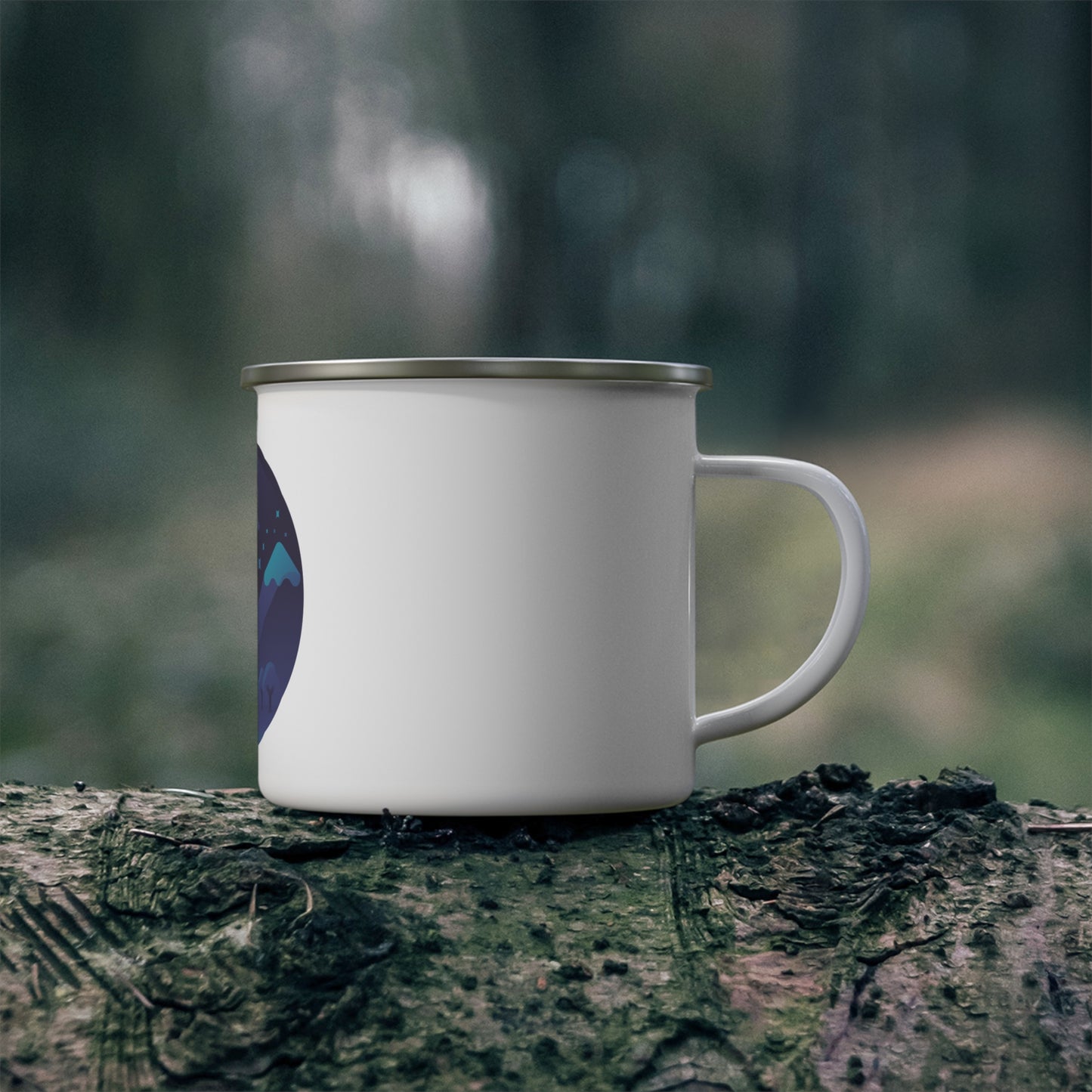 Starlit Nights Enamel Camp Mug | 12oz Mountain Campfire Design